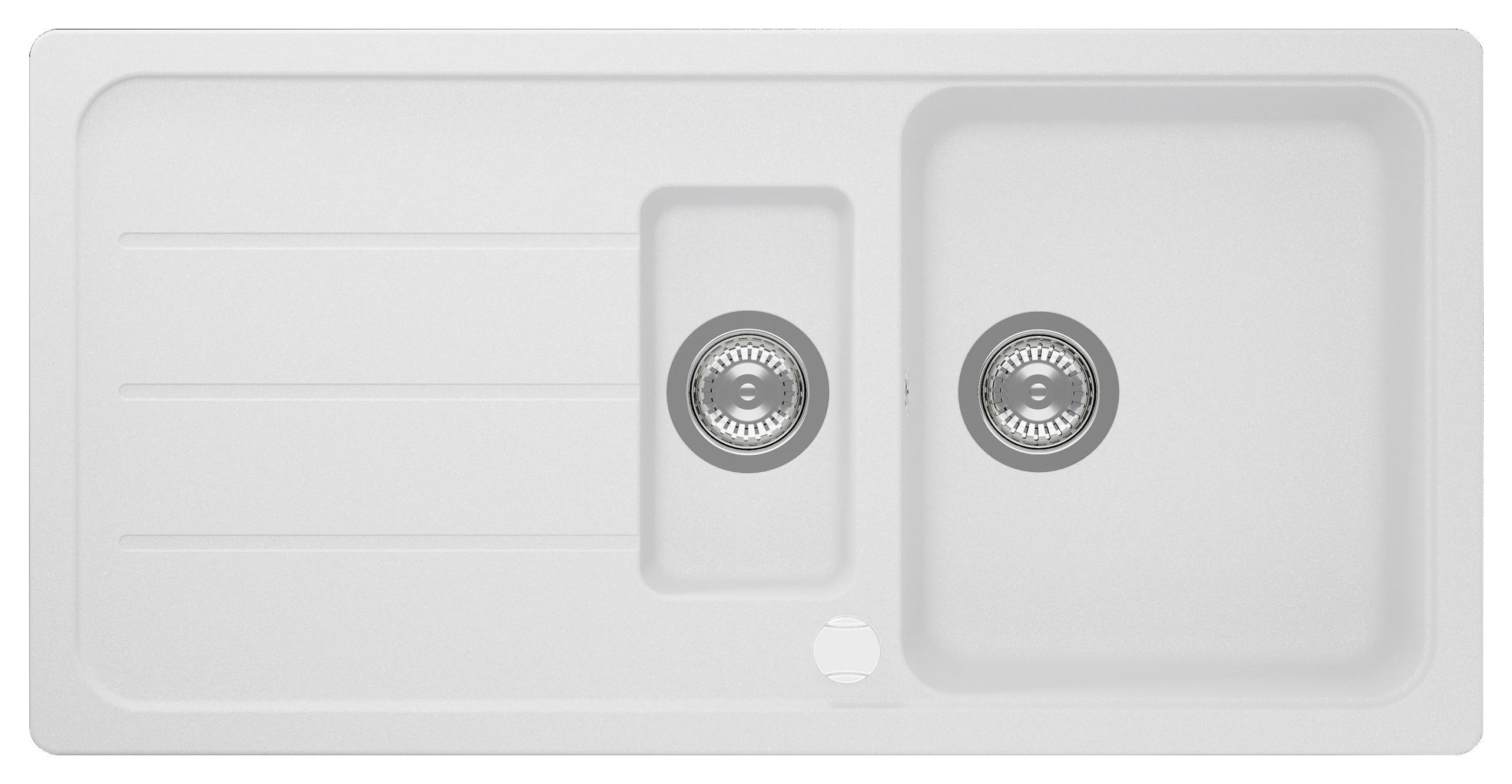Spüle Austin Weiß B: 100 Cm - Weiß, Design, Stein (100/20/50cm) - Respekta
