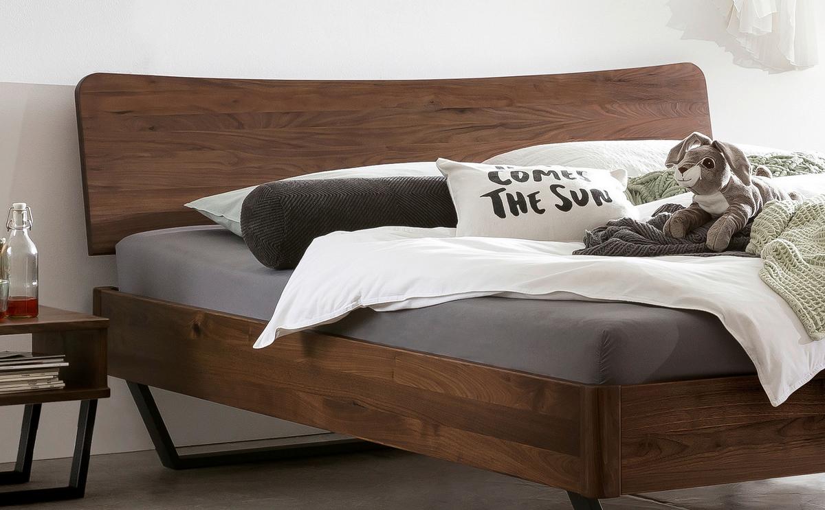 Bett Tresali Nussbaumfarben 140x200 Cm - Anthrazit/Nussbaumfarben, MODERN, Holz (140/200cm) - Hasena