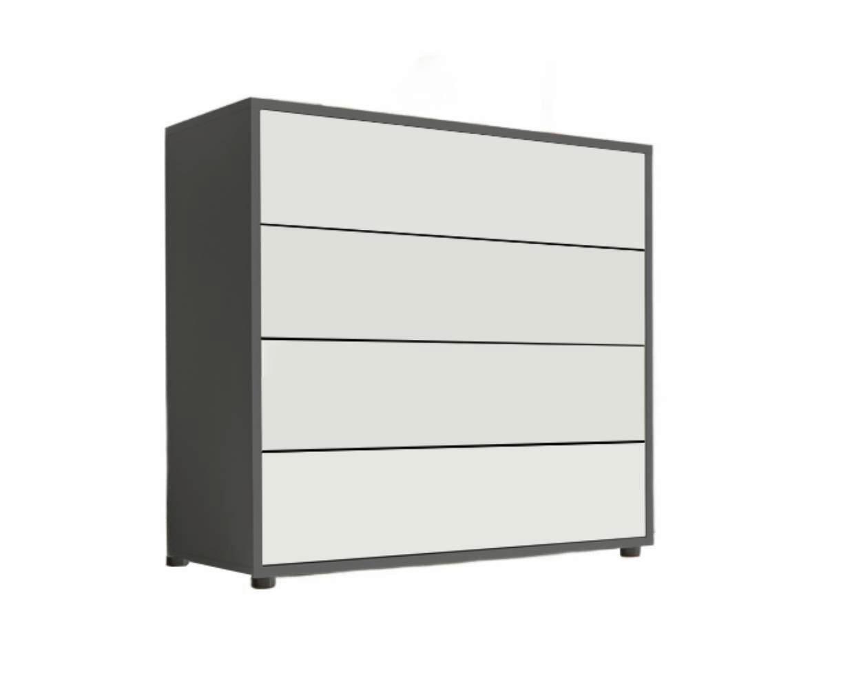 Kommode Mailand Typ 3 - Anthrazit/Schwarz, MODERN, Holzwerkstoff (79/73/33cm) - MID.YOU
