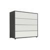 Kommode Mailand Typ 3 - Anthrazit/Schwarz, MODERN, Holzwerkstoff (79/73/33cm) - MID.YOU
