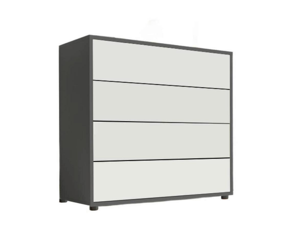 Kommode Mailand Typ 3 - Anthrazit/Schwarz, MODERN, Holzwerkstoff (79/73/33cm) - MID.YOU