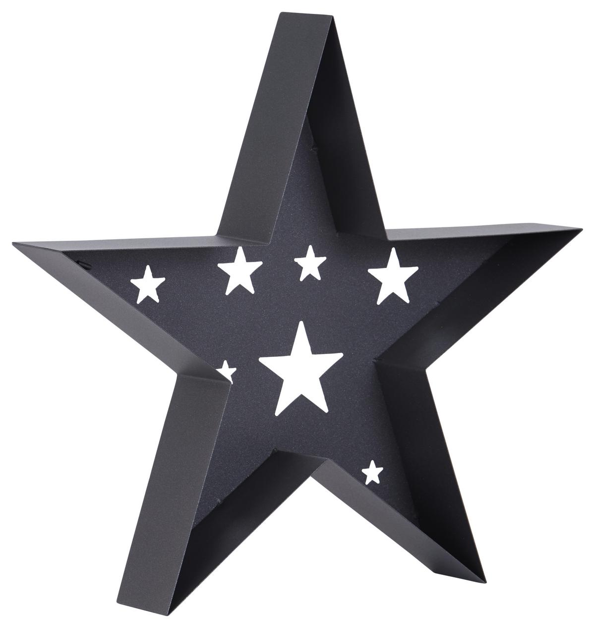 Weihnachtsdeko Stern Metall Stehend H: 47 cm - Grau, Basics, Metall (50/8/47cm)