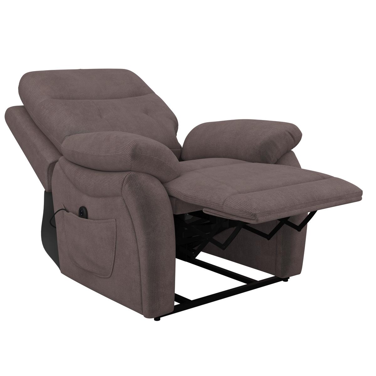 Relaxsessel Mario Webstoff braun, B: 89 cm - Schwarz/Braun, MODERN, Textil/Metall (89/107/94cm) - James Wood