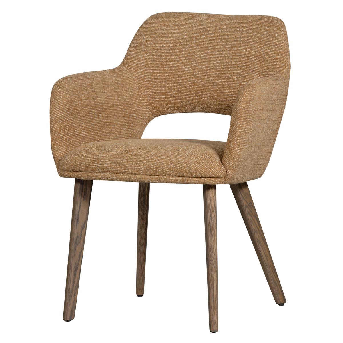 Armlehnstuhl-Set Murat Braun/Gelb B: 61cm - Gelb/Braun, MODERN, Holz/Textil (61/86/60cm) - Livetastic