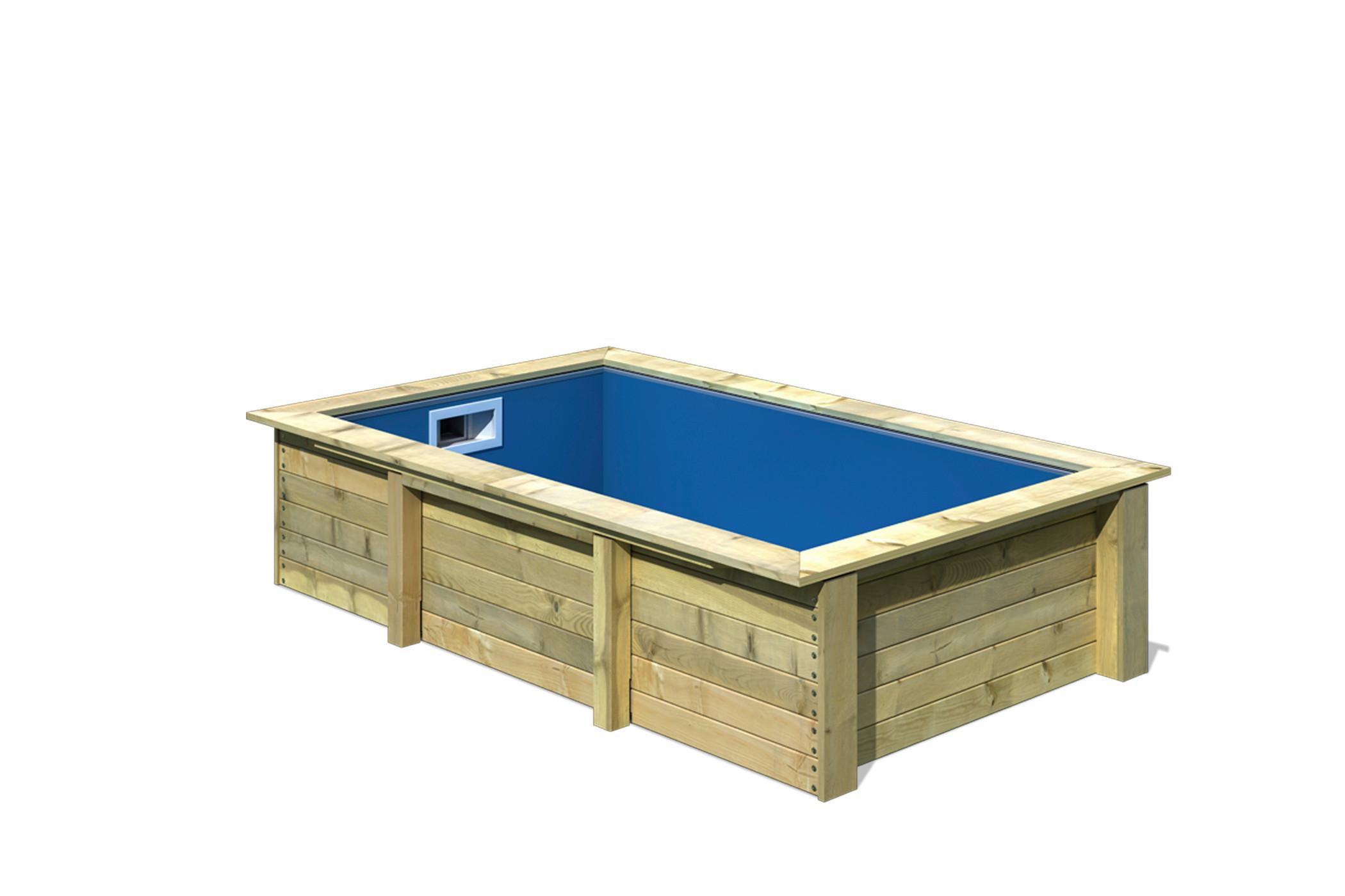 Pool-Set Poseidon 40161 Pool Poseidon - Blau/Naturfarben, Basics, Holz/Kunststoff (303/69/160cm)