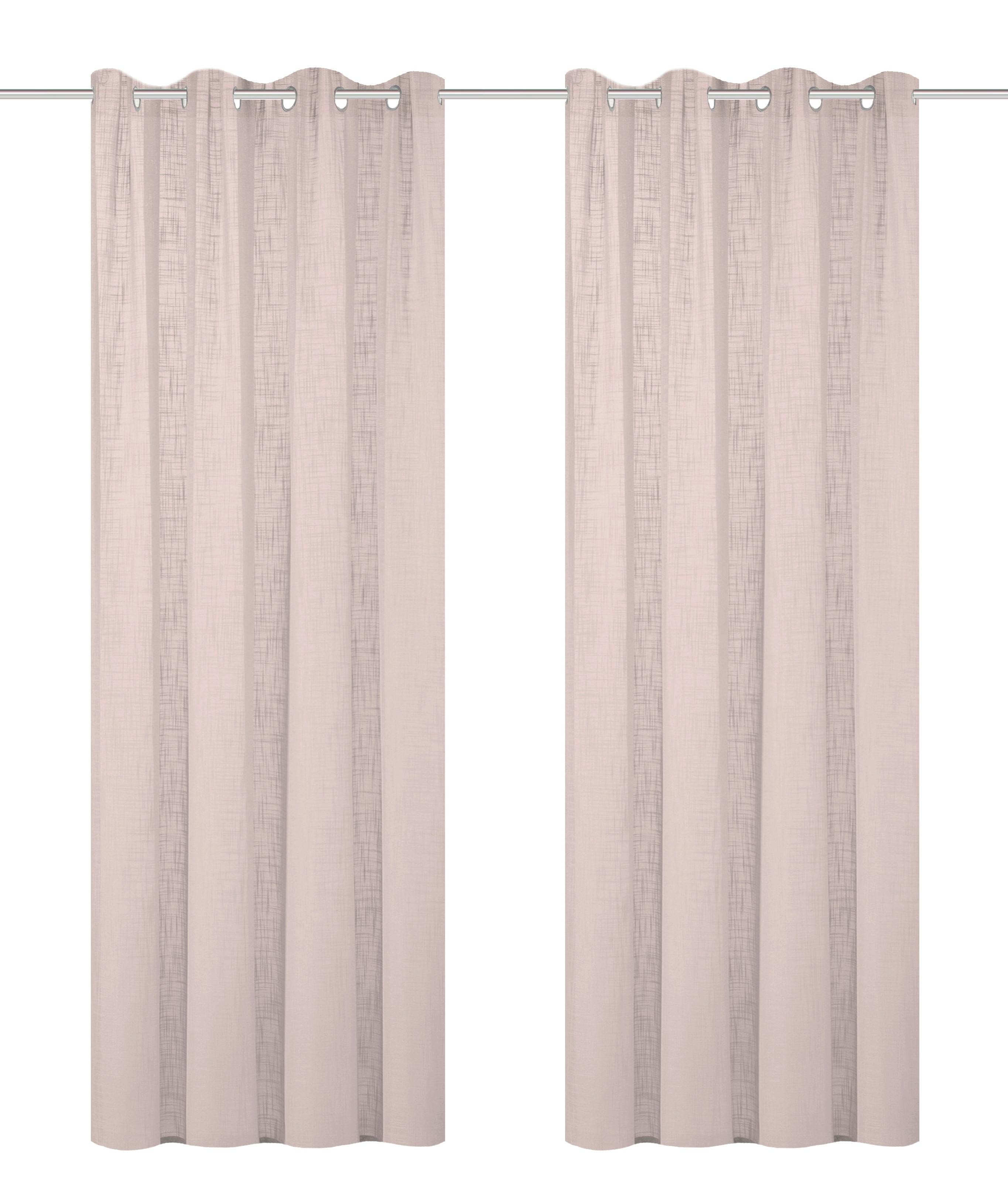 Ösenvorhang Softy 2er Set - Rosa, Basics, Textil (140/225cm)