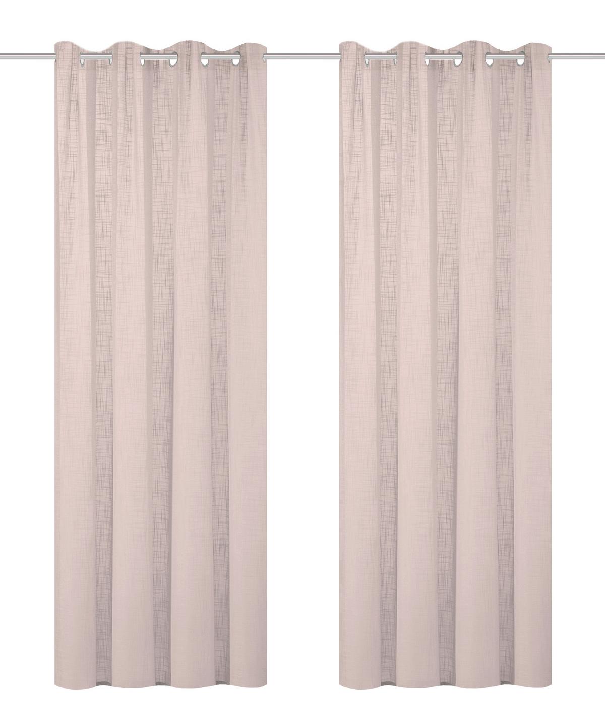 Ösenvorhang Softy 2er Set - Rosa, Basics, Textil (140/225cm)