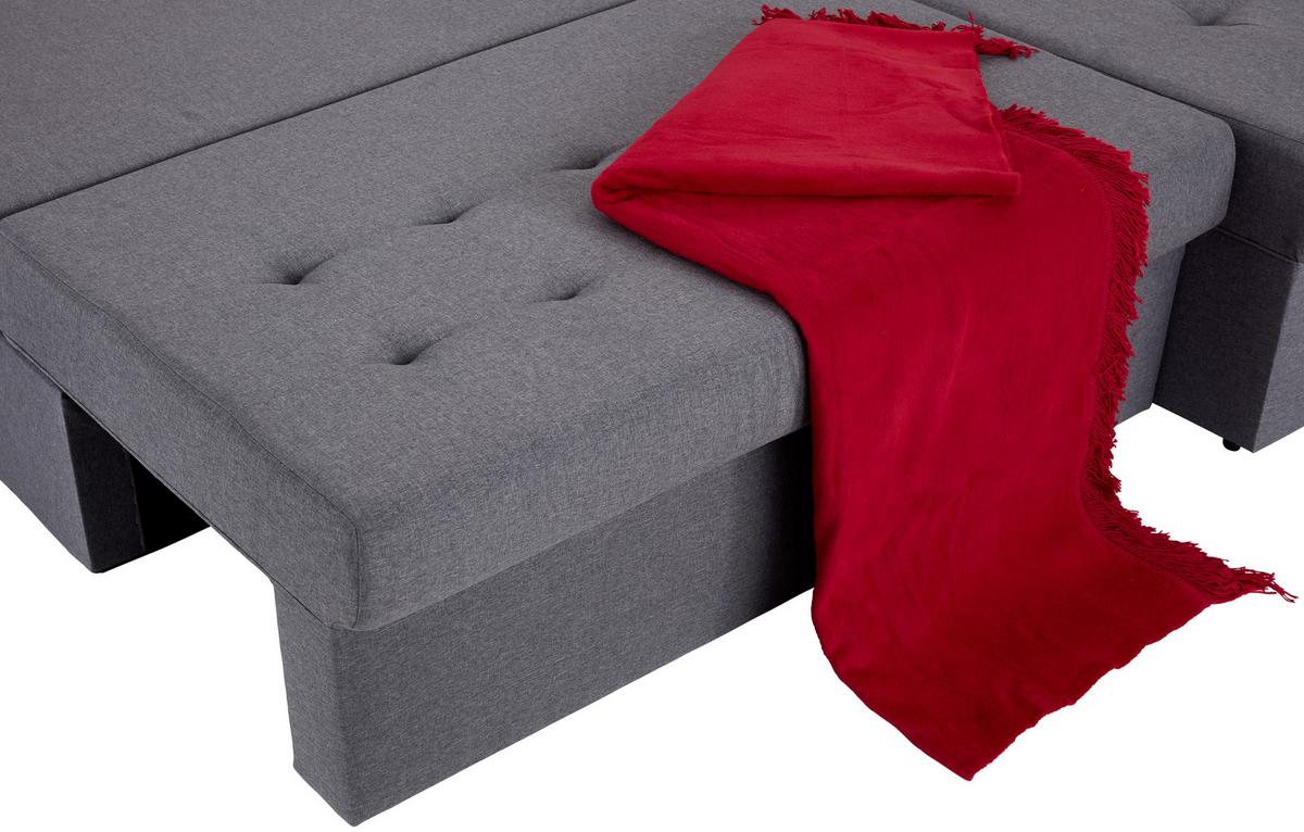 Sarokgarnitúra Base - szürke, Basics, textil (195/88/143cm) - Best Price