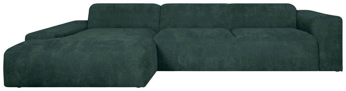 Ecksofa Hannah Grün 170x343 cm - Schwarz/Grün, Design, Textil (170/343cm) - MID.YOU