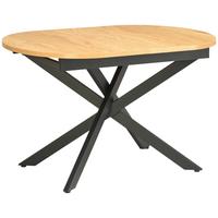 Ausziehtisch Paulo 120 Az 120-160x75x90 cm Eichefarben - Eichefarben/Schwarz, KONVENTIONELL, Holzwerkstoff/Metall (120-160/75/90cm) - MID.YOU