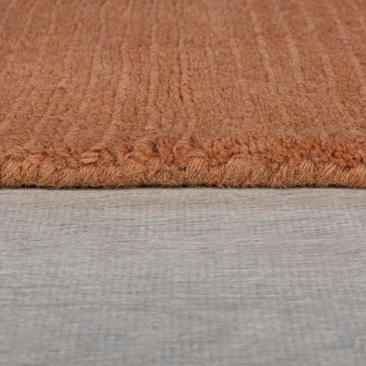 Handwebteppich Woll Bordüre Orange 160x230 - Orange, Basics, Textil (160/230cm)