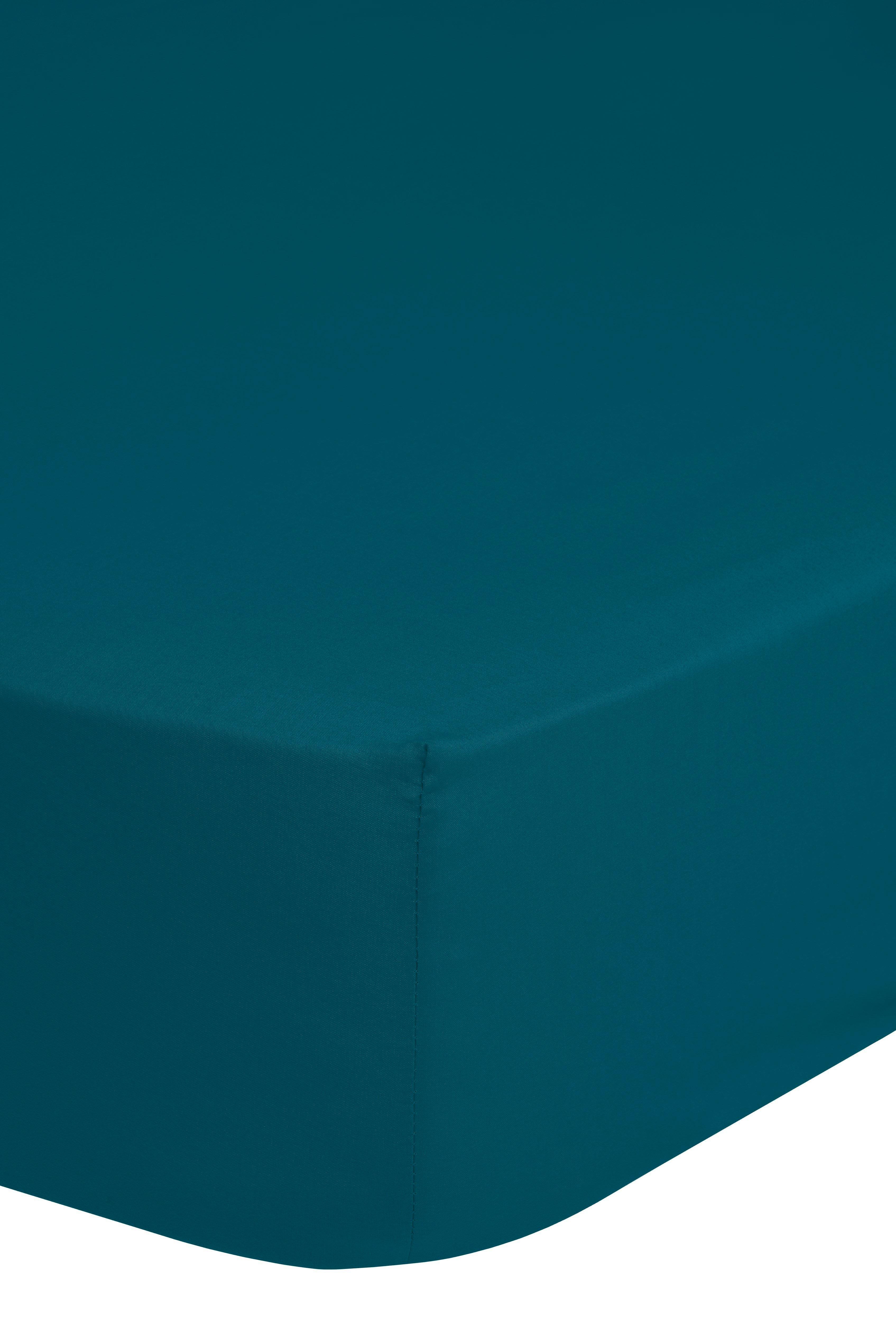 Spannleintuch Satin Petrol 90x220 Cm Baumwolle
