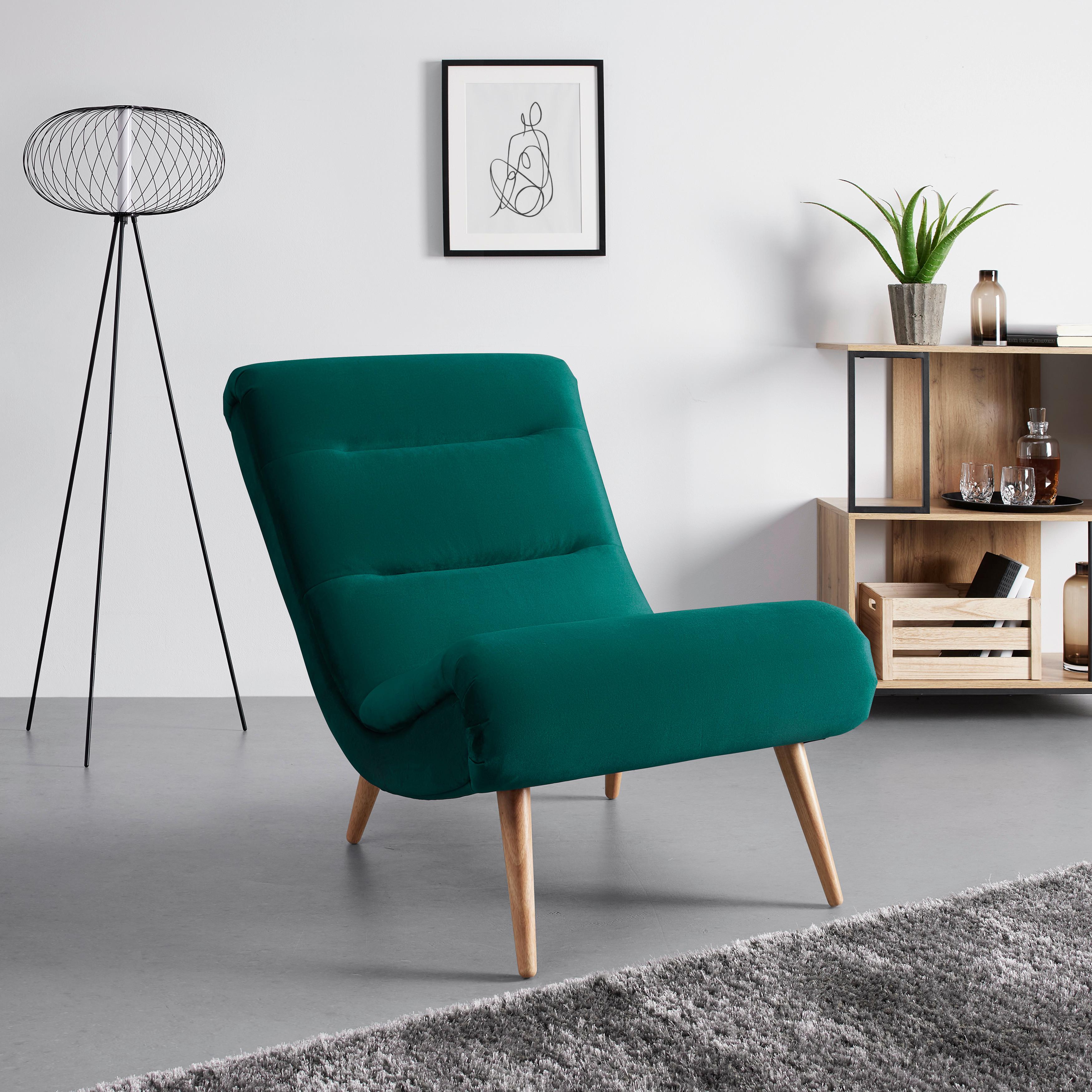 Kreslo JAN zelená - zelená/prírodná farba, Modern, drevo/textil (74/102/90cm) - Bessagi Home