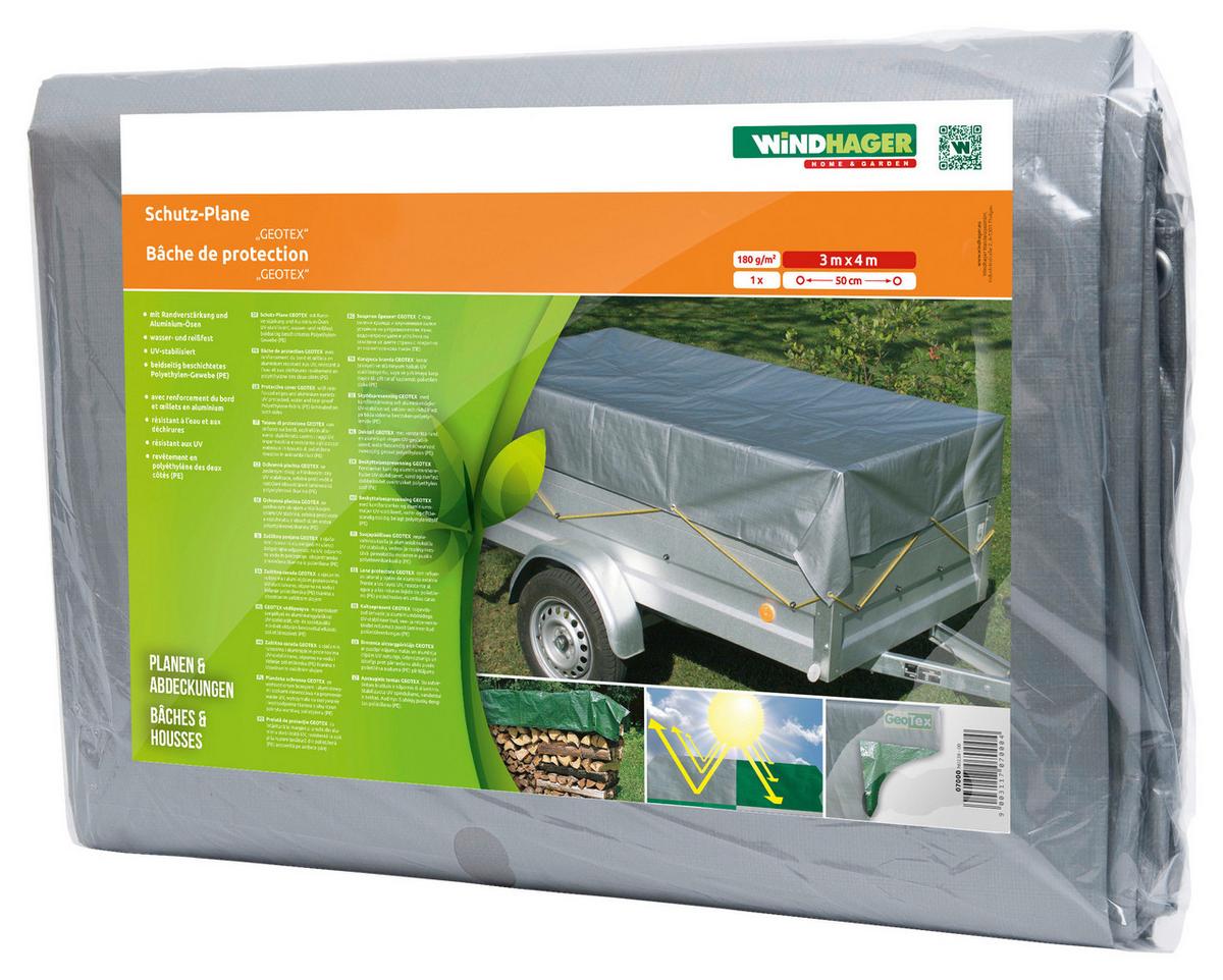 Schutzplane Mit Ösen 10x12 M Geotex Grün/silber - Silberfarben/Grün, Basics (1000/1200cm)