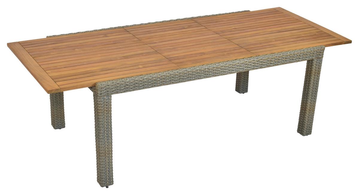 Gartentisch ausziehbar Metall/Kunststoff L 180-240 cm - Beige, MODERN, Holz/Kunststoff (180-240/100/74cm) - Gardenson
