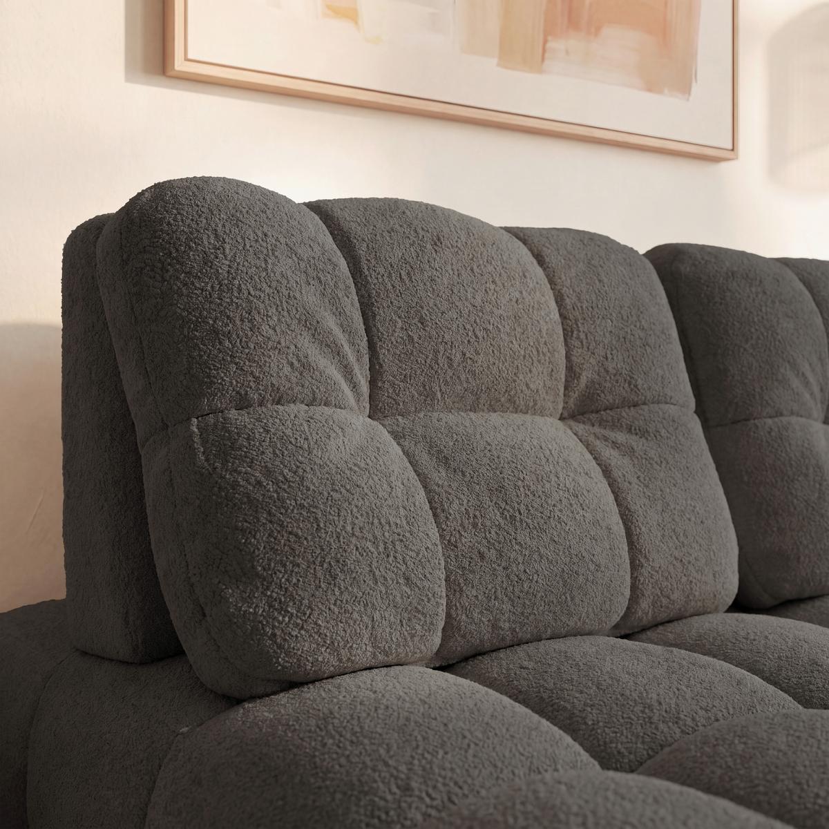 Rozkládací pohovka LIARA, tmavě šedá, 2-dílná sada - černá/tmavě šedá, Moderní, kov/dřevo (137/87/110cm) - Bessagi Home