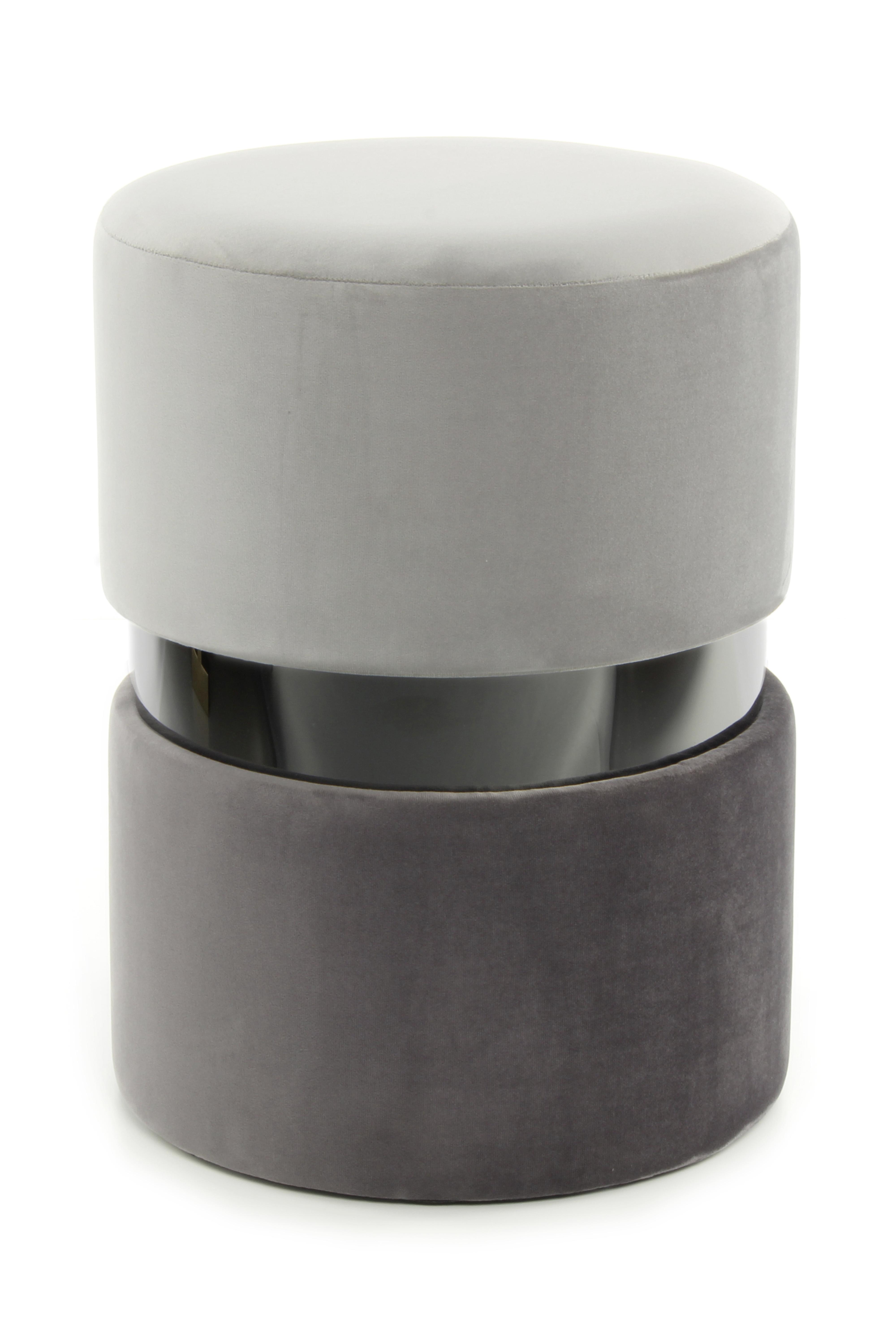 Eleganter Hocker in Schwarz und Grau