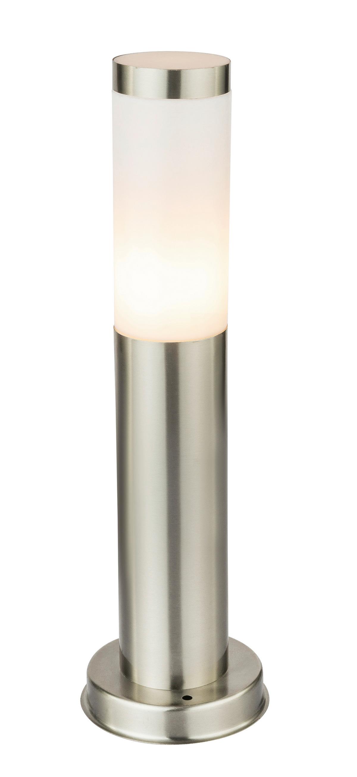 Led Außenleuchte Boston 9 Watt Edelstahl - Edelstahlfarben/Opal, Basics, Kunststoff/Metall (13,1/45cm) - Globo