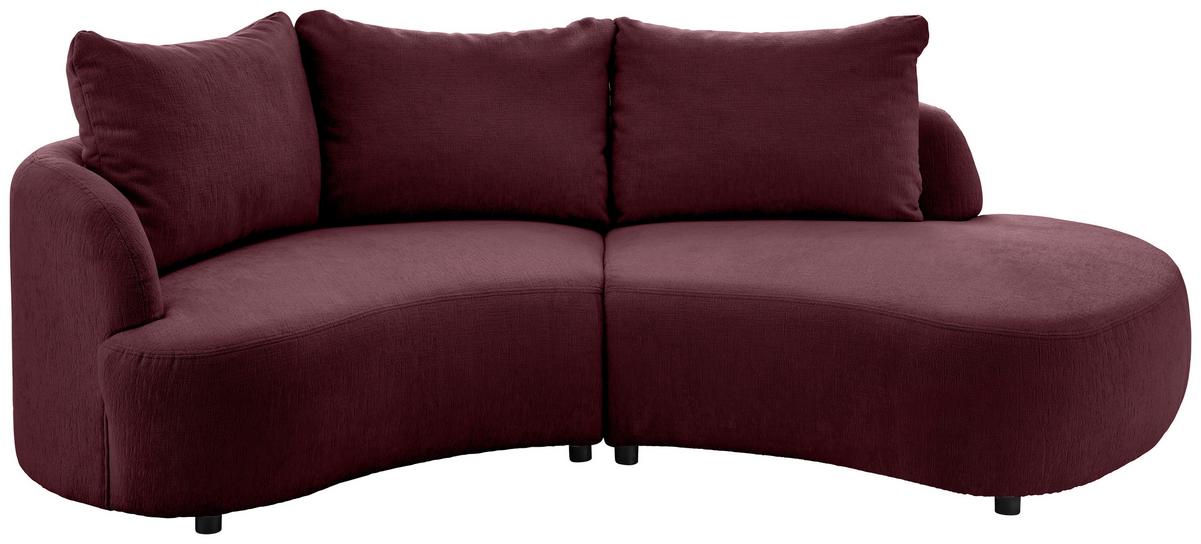 Ecksofa Doppo, Bordeaux S: 139x250 cm - Bordeaux/Schwarz, MODERN, Textil (139/250cm) - Livetastic
