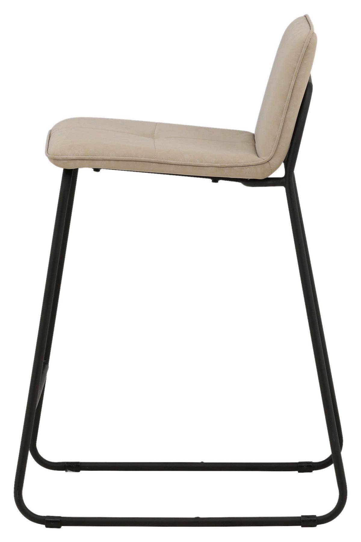 Barhocker-set Bisbee - Beige/Schwarz, Design, Textil/Metall (41/84/50cm) - Livetastic