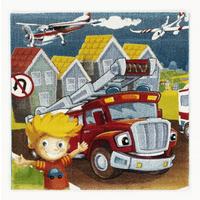 Kinderteppich Fahrzeug Bunt Kidsclub Action 140x140 cm - Multicolor, Basics, Textil (140/140cm)