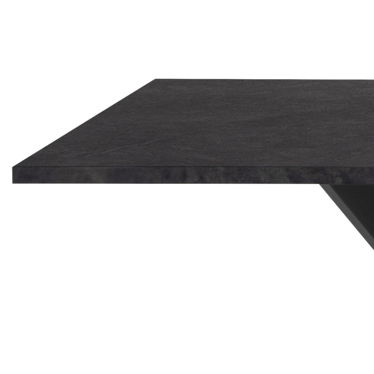 Étkezőasztal Onex 81a - fekete/palaszürke, Basics, faalapú anyag/fém (180/90/75cm) - MID.YOU