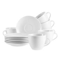Tassenset Barca Weiß 12-teilig - Weiß, Basics, Keramik - Mäser