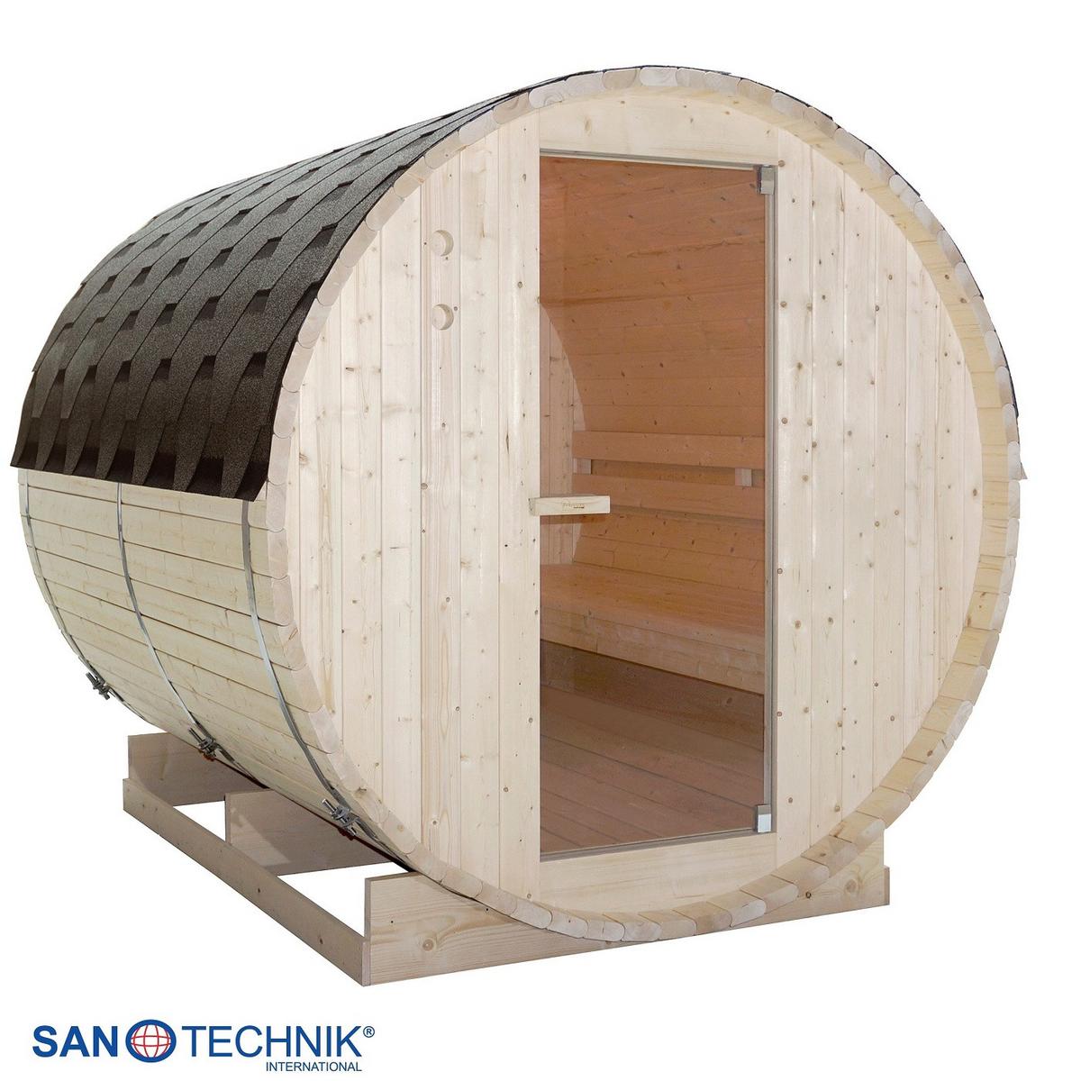 SAUNAFASS Tromsö Fichtefarben B: 220 cm - Fichtefarben, KONVENTIONELL, Glas/Holz (189/220/191,5cm) - Sanotechnik