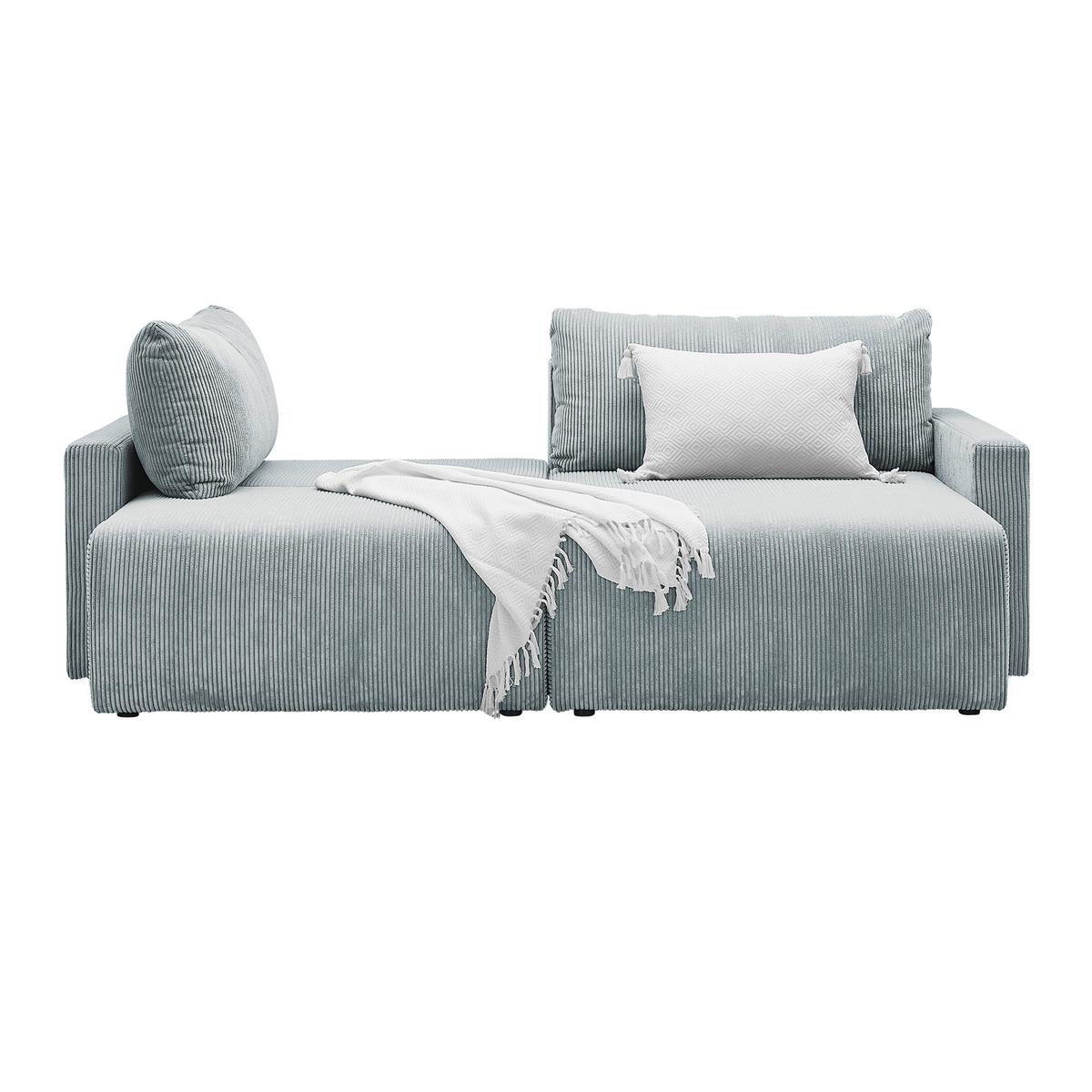 Rohová sedačka DIOS, oboustr.,stříbrný manšestr - barvy stříbra/černá, Moderní, kov/dřevo (228/91/146cm) - Based