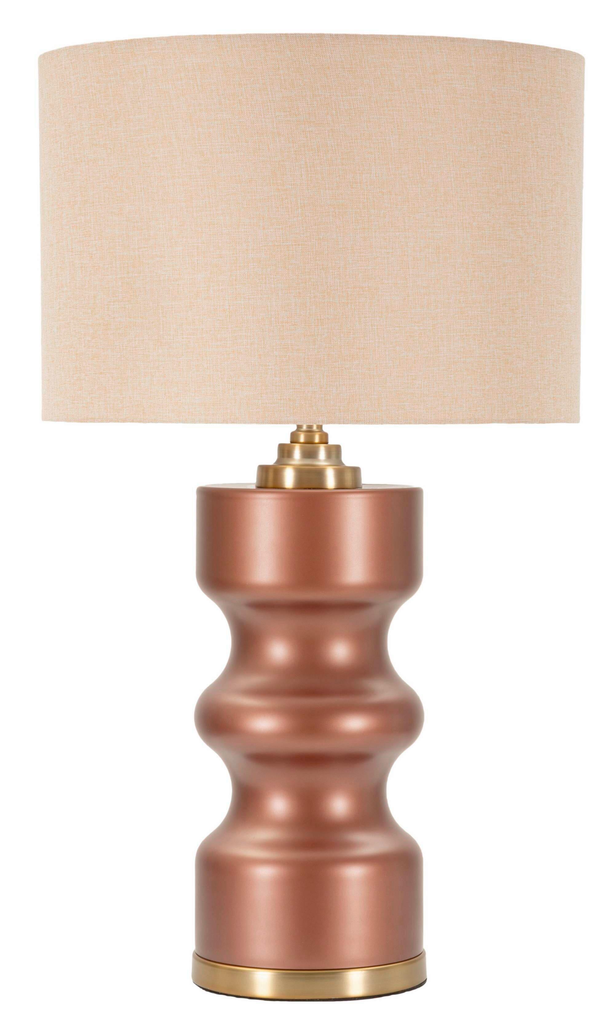 Tischleuchte Rosenthal Braun, Goldfarben B: 40,5 cm - Goldfarben/Braun, Basics, Glas/Textil (40.5/69.5/40.5cm)