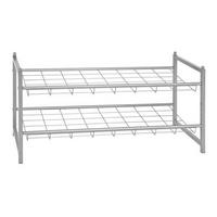 Schuhregal 2 Ablagen 8 Paar Alufarben H: 38 cm - Alufarben, Basics, Metall (80/38/30cm)