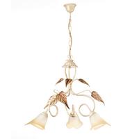 Kronleuchter 4647/3 - Beige/Weiß, Natur, Glas/Metall (40/40/110cm)