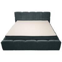 Polsterbett Noe Blau, Lf: 120x200 cm - Blau/Schwarz, Trend, Textil/Metall (120/200cm)