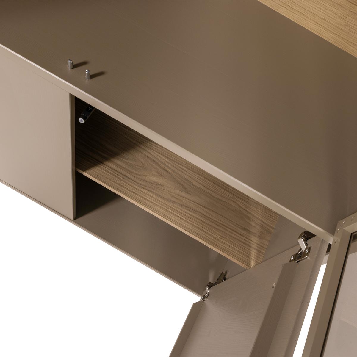 Regal Casa Schlammfarben B: 101 cm - Schlammfarben, Design, Glas/Holz (101/236/40cm) - Livetastic