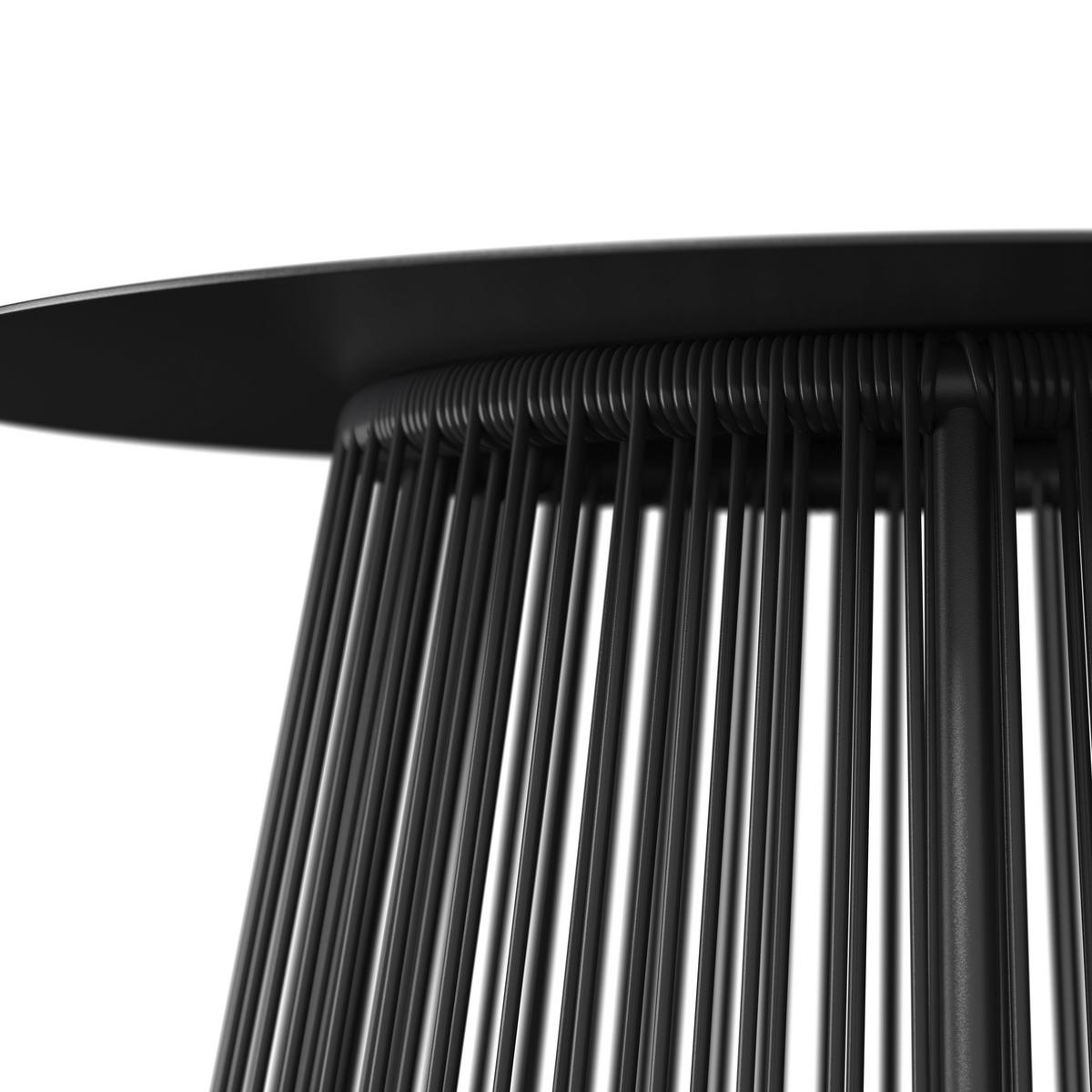 ZÁHRADNÝ PRÍRUČNÝ STOLÍK RUFFY - čierna, Modern, kov/plast (55/47/55cm) - Bessagi Garden