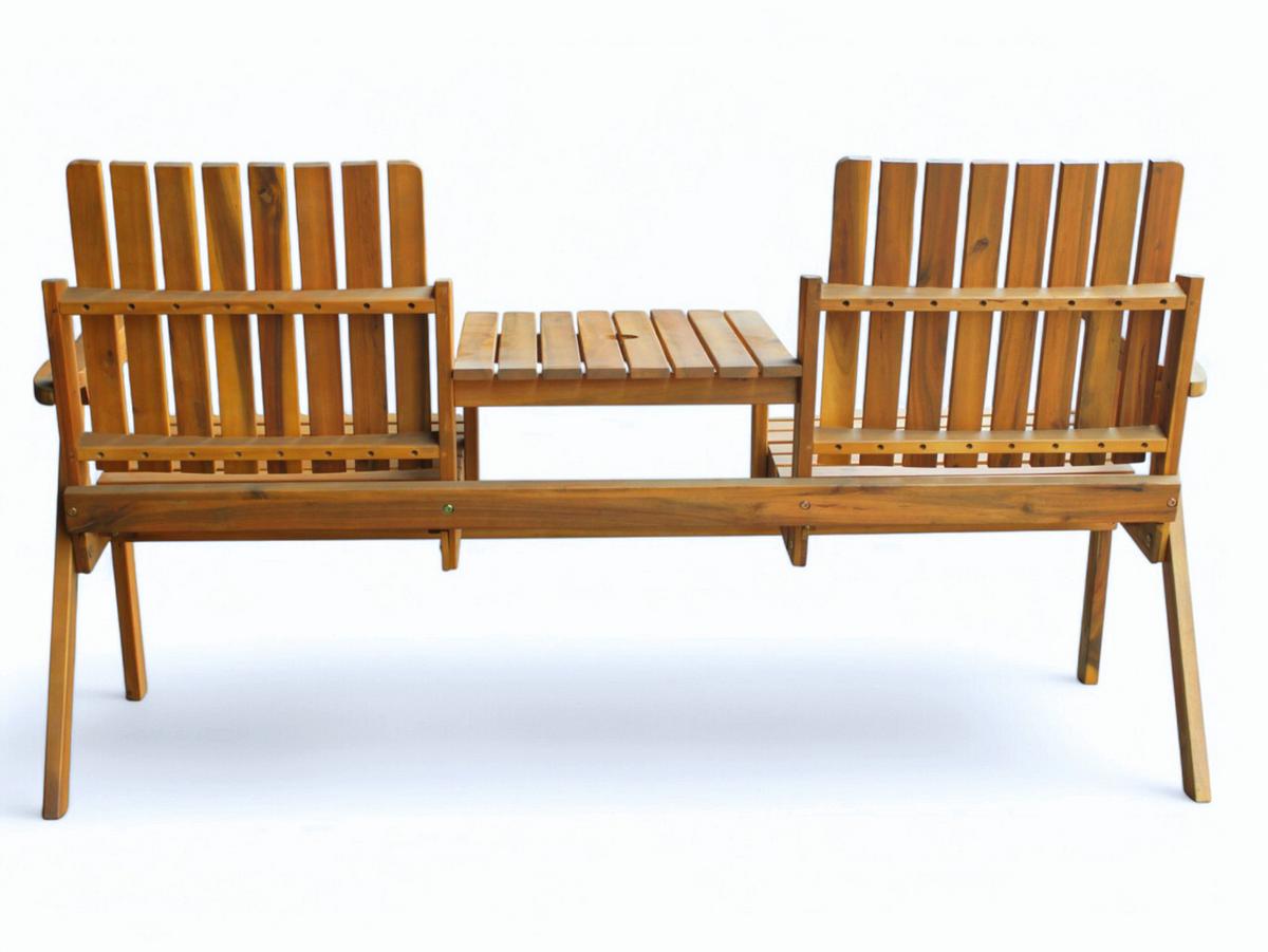 2-Sitzer mit Tisch 2-SITZER TISCH 153X65X82CM - Akaziefarben, Basics, Holz (153/65/82cm) - Prestige Home
