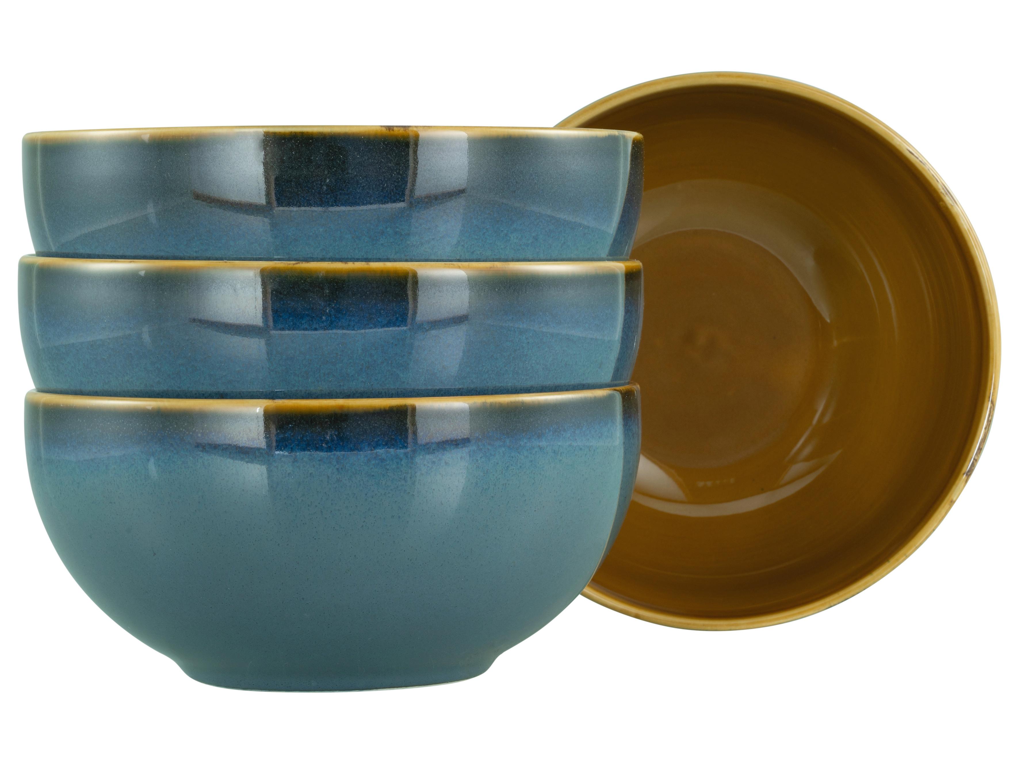 Schüsselset Mallorca Blau, Braun 4--Teilig