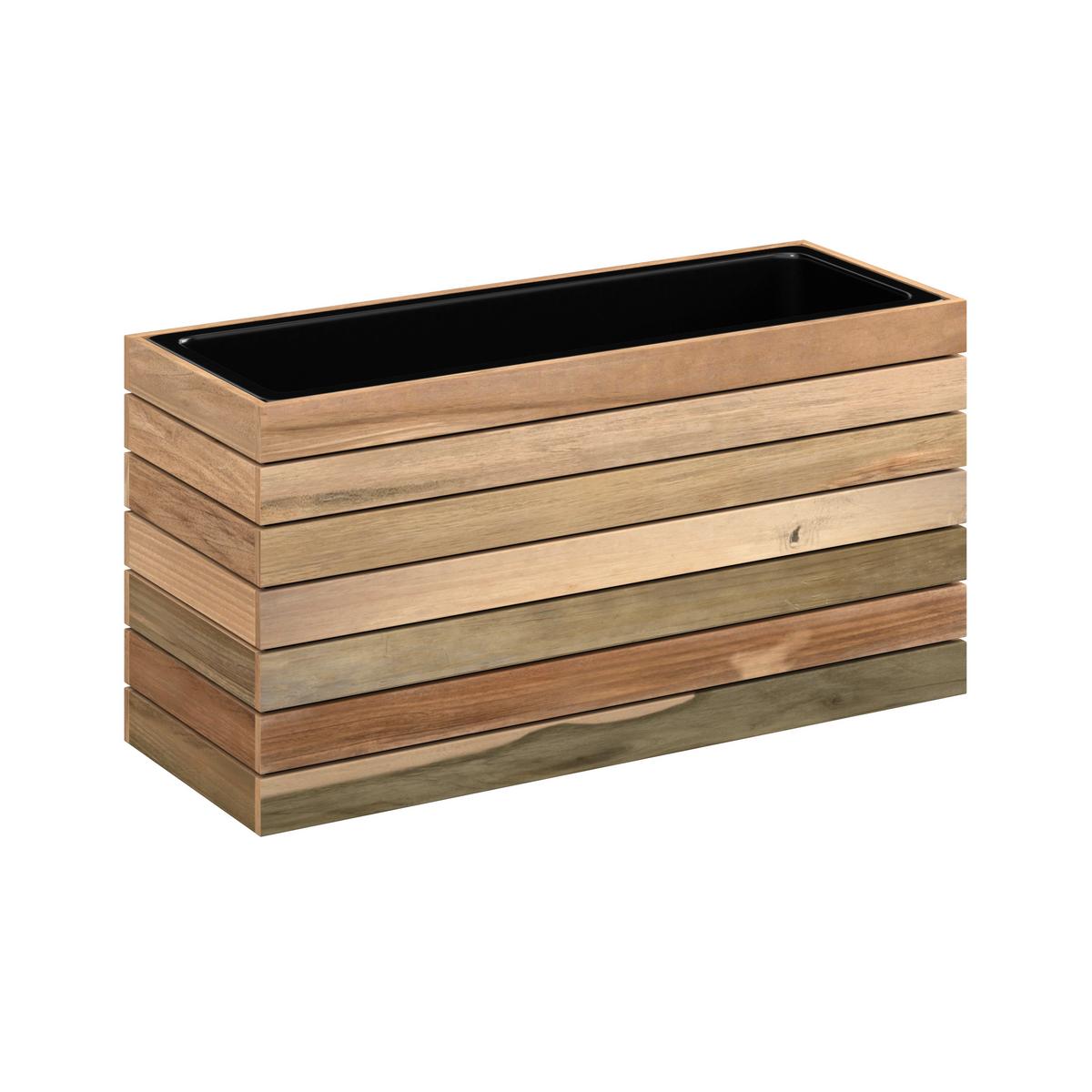 VYVÝŠENÝ ZÁHON CHRISTO 2 - černá/barvy akácie, Natur, kov/dřevo (69/34,5/26cm) - Mömax