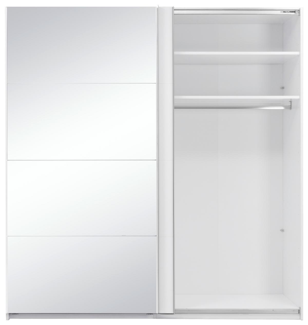 SCHIEBETÜRENSCHRANK Viva Weiß Hochglanz B: 200cm - Weiß Hochglanz/Weiß, MODERN, Holzwerkstoff (200/210/62cm) - P & B