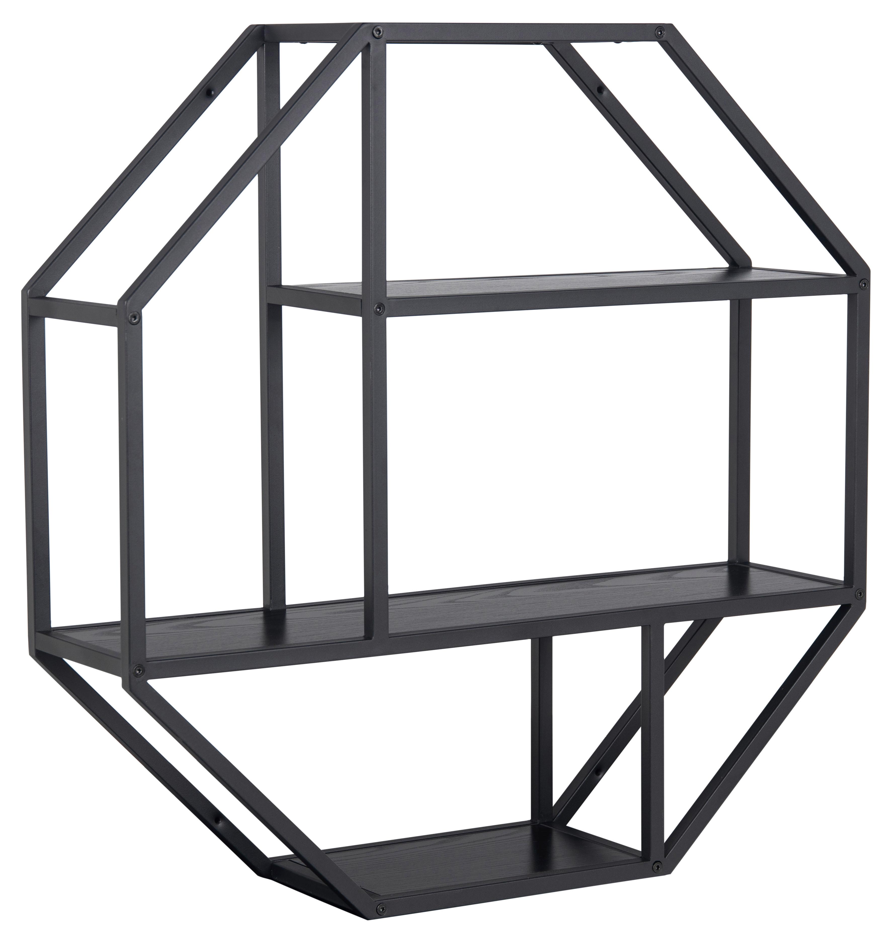 Wandregal Dekor Seaford Trend B: 77 cm Schwarz