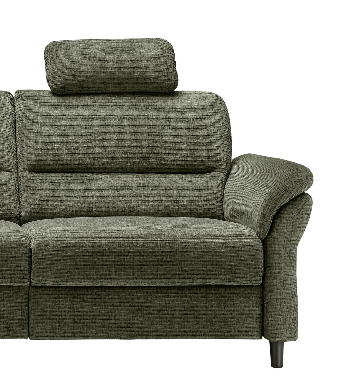 Ecksofa Cavoli Olivgrün Relaxfunktion S: 190x266 Cm - Schwarz/Olivgrün, MODERN, Textil (190/266cm) - Livetastic