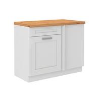Eckunterschrank Luisa B: 110 cm Weiß - Weiß, ROMANTIK / LANDHAUS, Holzwerkstoff (110/86/60cm)