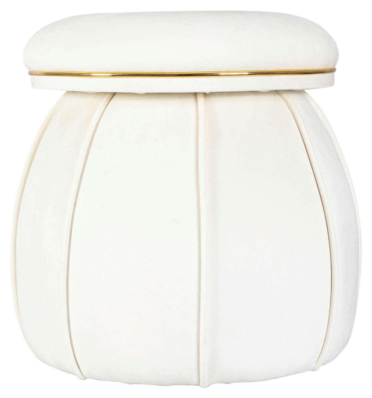 Hocker Corin 125 Goldfarben/Beige D: 51,5 cm - Beige/Goldfarben, Design, Textil (51,5/55cm) - Kayoom