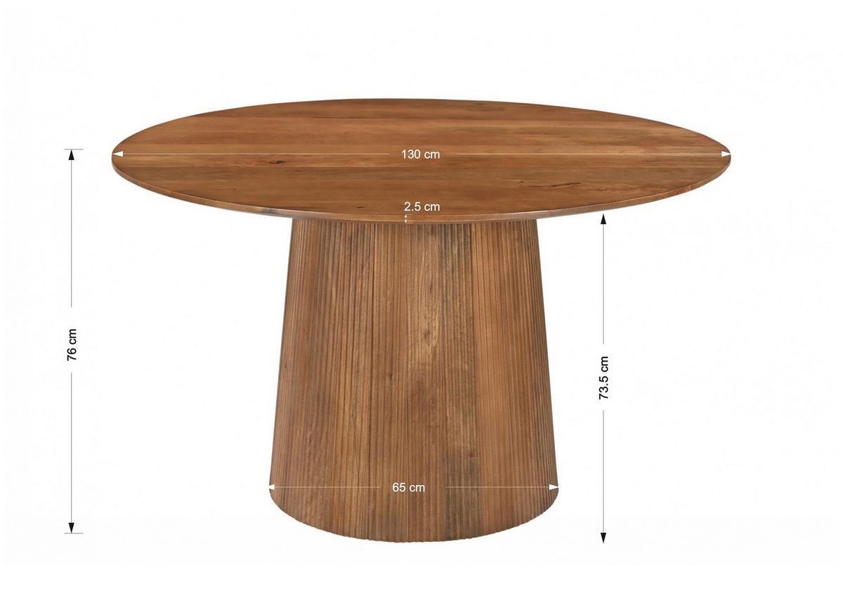ESSTISCH Naturfarben L: 130cm - Naturfarben, MODERN, Holz (130/130/76cm) - MID.YOU