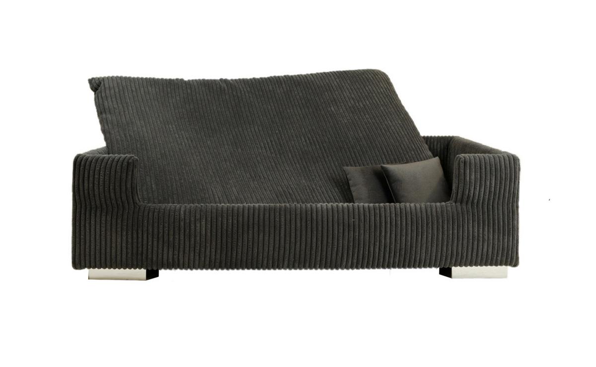Hundesofa Cord Dunkelgrau, LxBxH: 90x57x26 cm - Dunkelgrau, Basics, Holzwerkstoff/Textil (90/57/26cm)