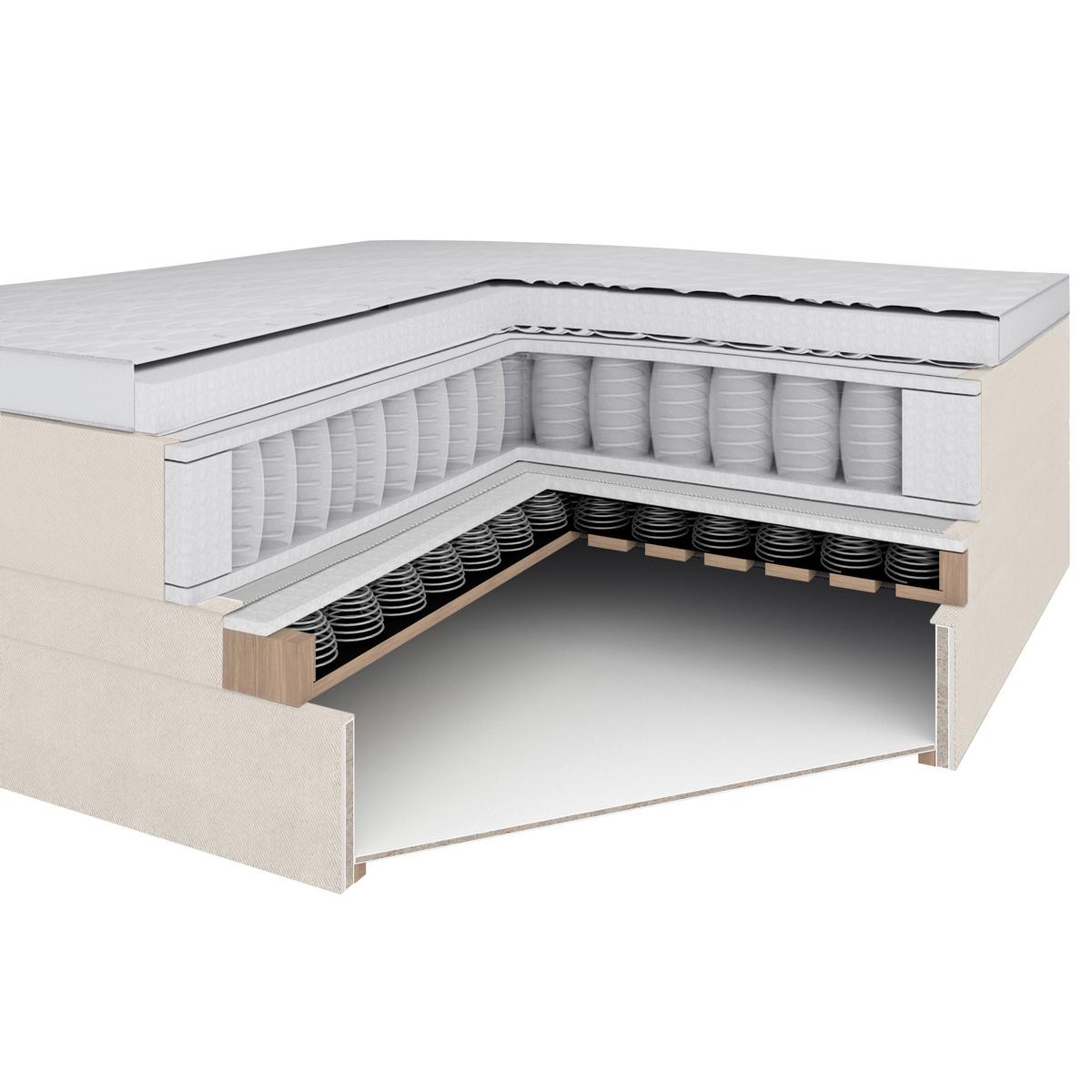 Boxspringbett mit Bettkasten Nida 100x200 cm Gelb - Gelb/Schwarz, MODERN, Holz/Textil (100/200cm) - MID.YOU