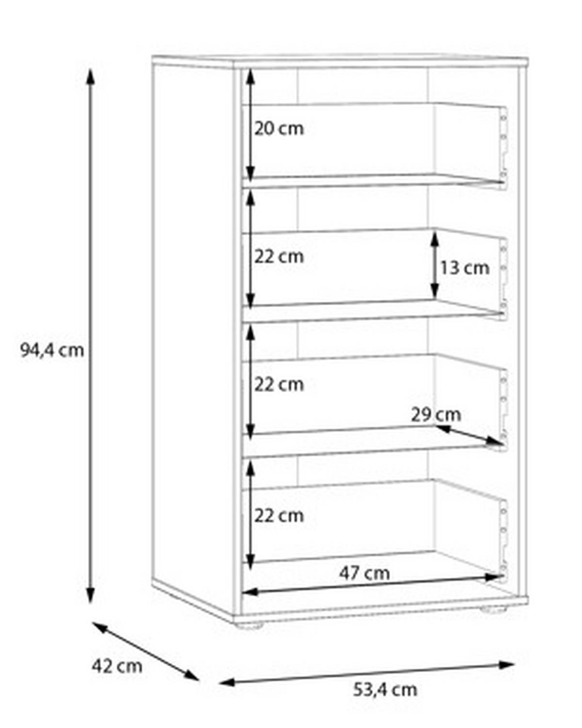 Komoda se 4 zásuvkami - dub artisan, š: 53,4cm - dub artisan, Moderní, kompozitní dřevo (53,4/94,4/42cm)