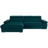 Ecksofa Perry - Dunkelgrün/Silberfarben, Design, Textil (183/292cm) - Livetastic