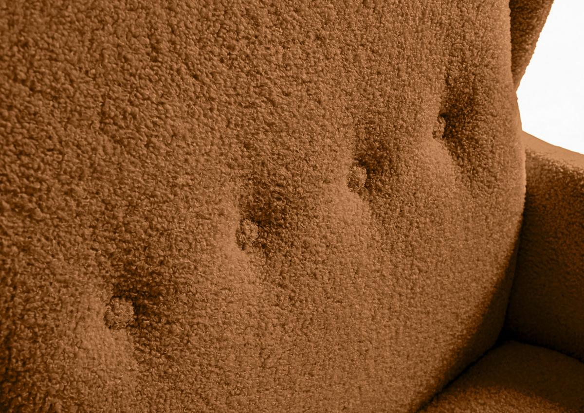 Ohrensessel Versailles Rostfarben B: 72 cm - Rostfarben/Dunkelbraun, Design, Textil (72/104/85cm) - MID.YOU