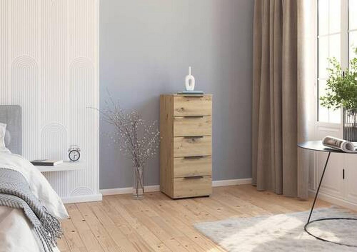 Kommode 40 cm Flipp Eiche/Graphitfarben - Schwarz/Graphitfarben, MODERN, Holzwerkstoff (40/100/42cm) - Rauch Möbel